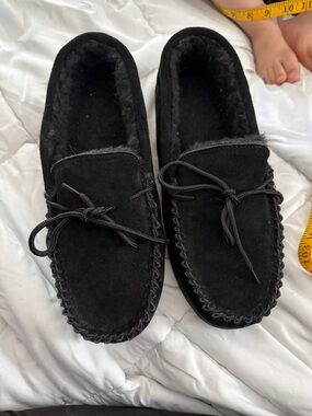 BearPaw Black Suede Moccasin Slip-Ons